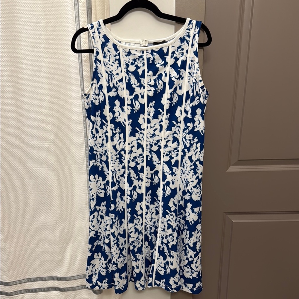 Ann Taylor Blue and White Dress